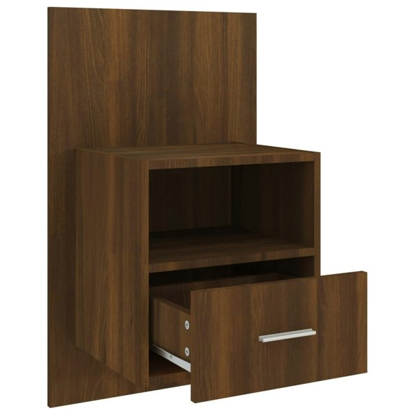 Berkfield Wall-mounted Bedside Cabinet Brown Oak
