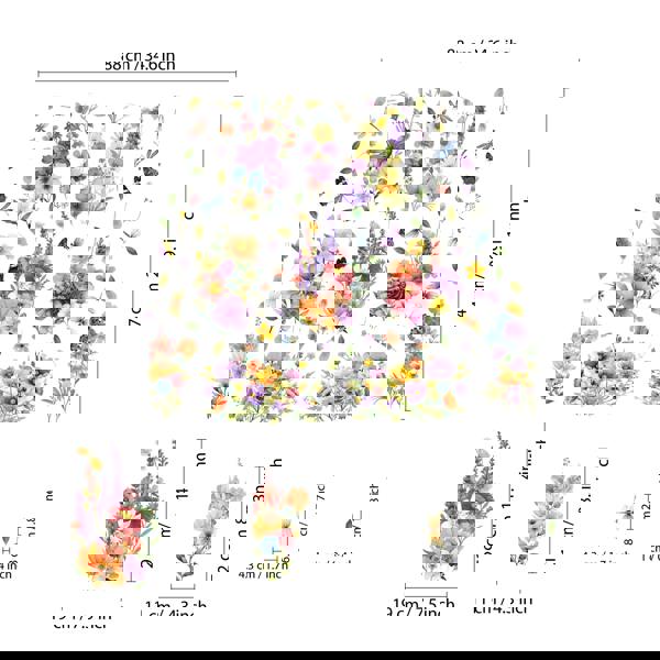 WALPLUS WSW6018 - Colourful Flowers with Dragonflies and Butterflies Window Clings
