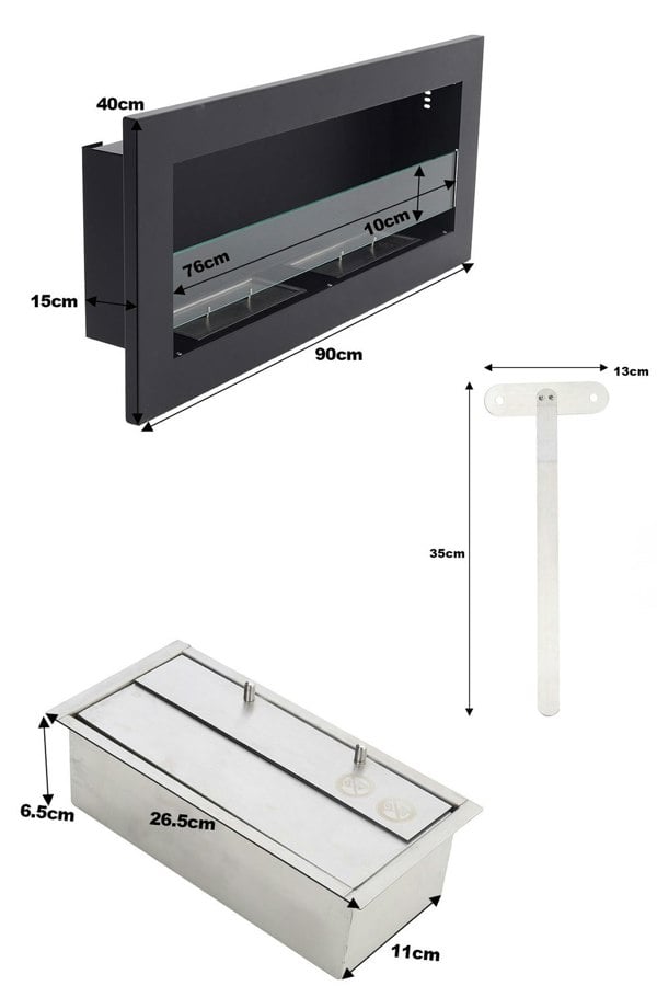 Living and Home 35 Inch Bio Ethanol Fireplace