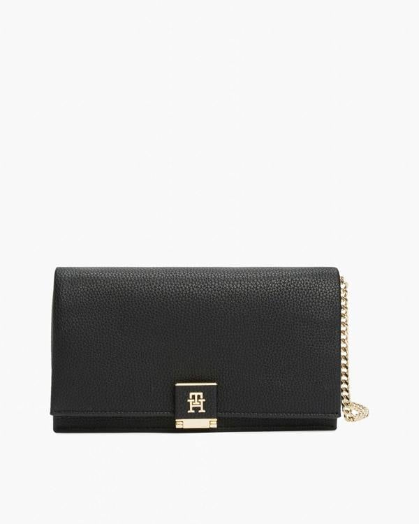 Tommy Hilfiger TH Her Womens Chain Crossover Bag - Black | CHO | Designer Womens Shoulder Bags