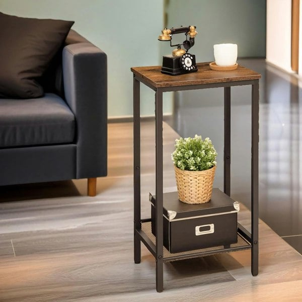 Rafaelo Mobilia Bedside Table with Adjustable Mesh Shelf