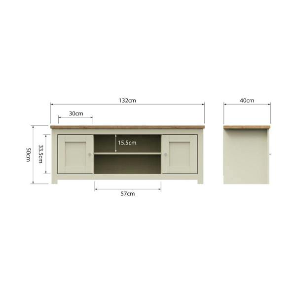 Timber Art Design Lisbon TV Unit Stand Media Cabinet 2 Doors + Shelf