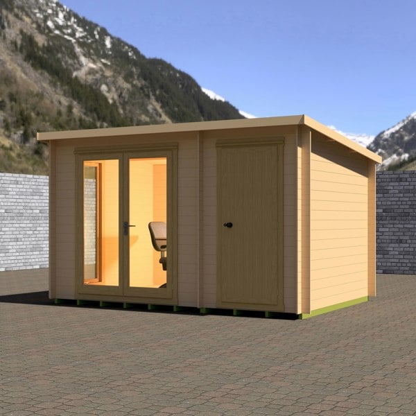 Shire Walsoken 8x12 Log Cabin 19mm interlock  Cladding - Best Shed
