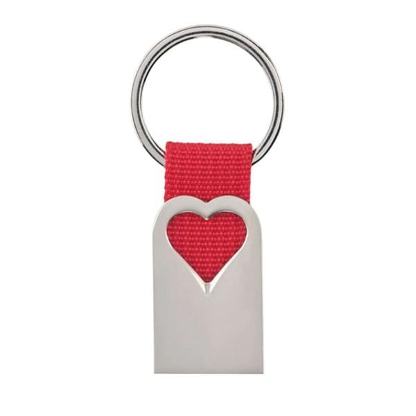 MidOcean Bonheur Heart Metal Keyring - Red - 
