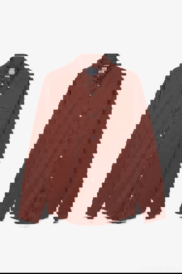 ENORSIA Men Button Down Collar Long Sleeve Shirt