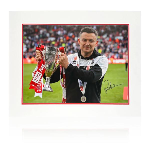 Paul Heckingbottom Sheffield United Promotion Signed Deluxe Mount