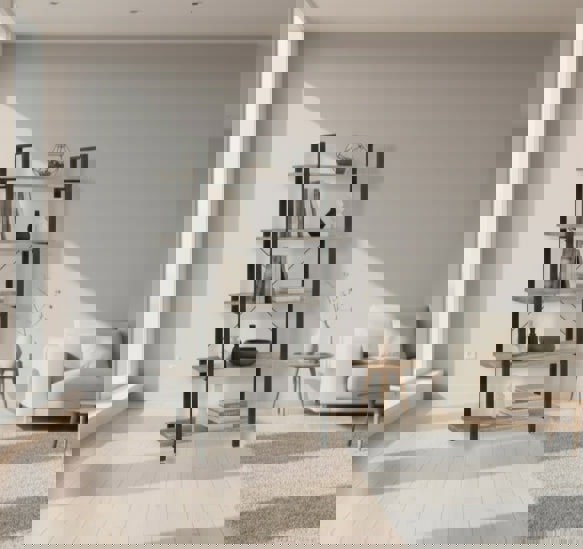 Modcraft 5-Tier Industrial Bookshelf Freestanding Storage Rack Display Unit for Living Room Office