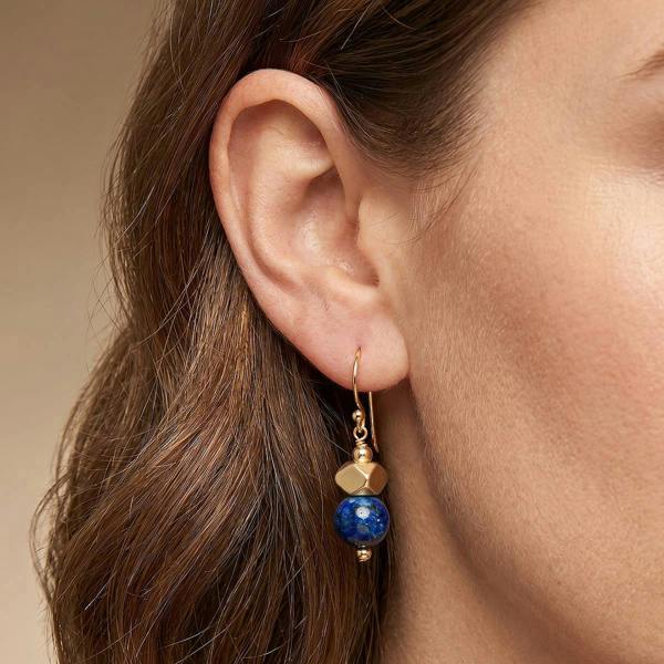 Pia Look Alive Navy Lapis Gold-Tone Earrings