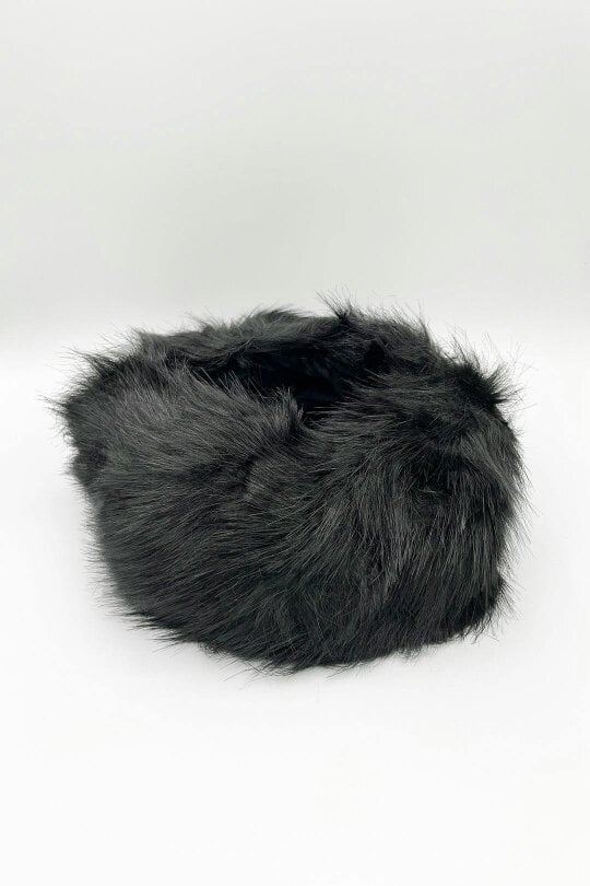 SVNX Faux Fur Headband in Black