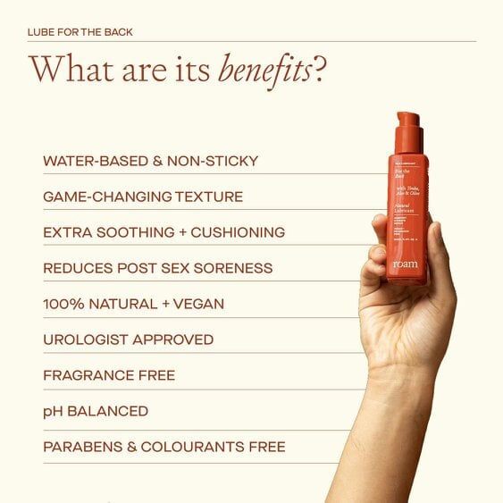 Roam Back Lube for Anal Sex - Natural & Vegan Water Based - 2 Pack, 2 x 100ml