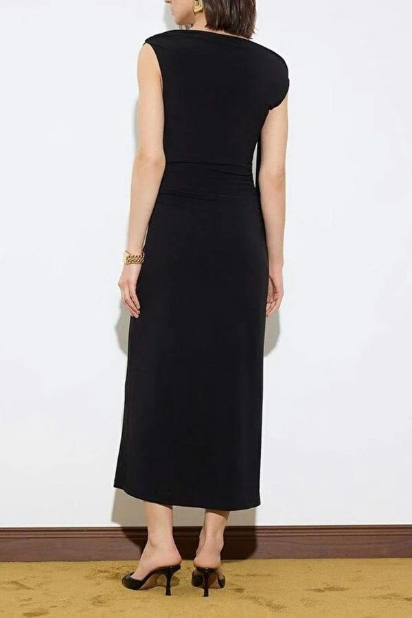 WOVCOR Bodycon Maxi Stretch Knit Dress