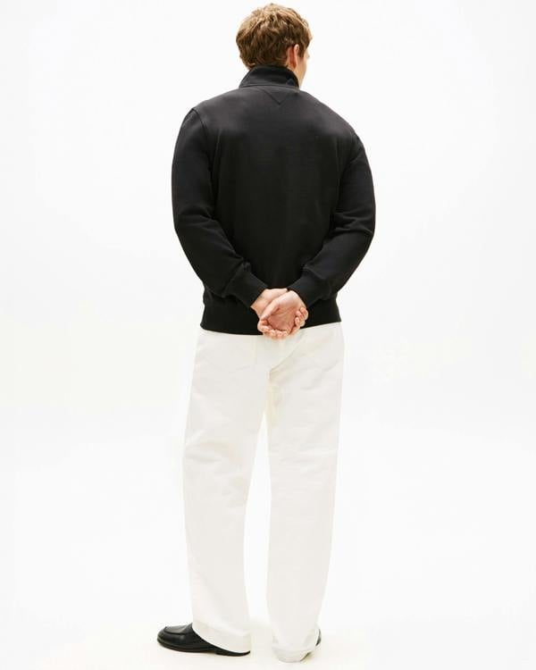 Tommy Hilfiger Essential Terry 1/4 Zip Mens Sweatshirt - Black