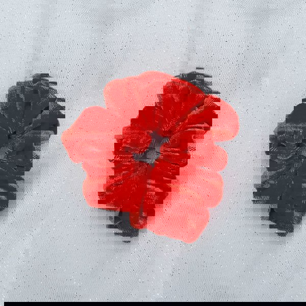 orange velvet scrunchie, soft fabric hair tie, vibrant hair accessory, vintage inspired velvet scrunchie, stylish orange hair tie, comfortable elastic hair accessory, feminine hairpiece, colourful scrunchie for women
