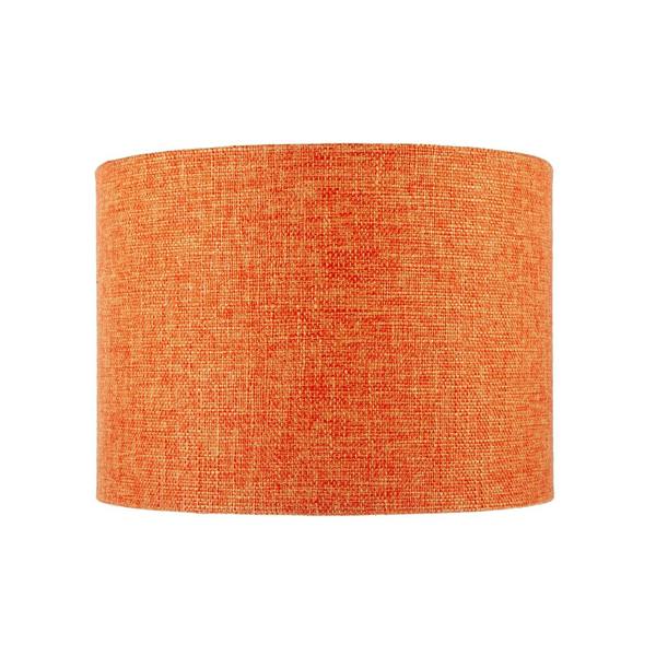Contemporary and Sleek Orange Natural Linen Fabric Drum Lamp Shade Image 5