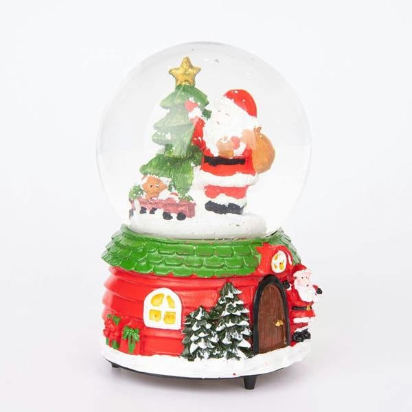 15cm Musical Christmas Snow Globe with Santa, Snowman and Resin Base image 7