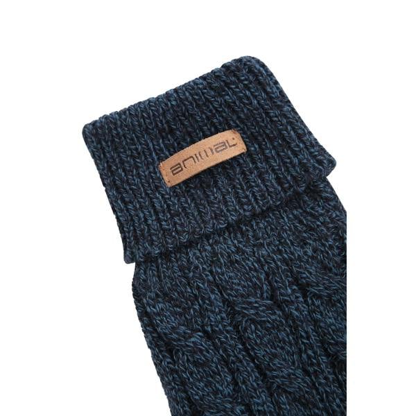 Animal Mens Drew Faux Fur Lined Knitted Gloves - Navy - 