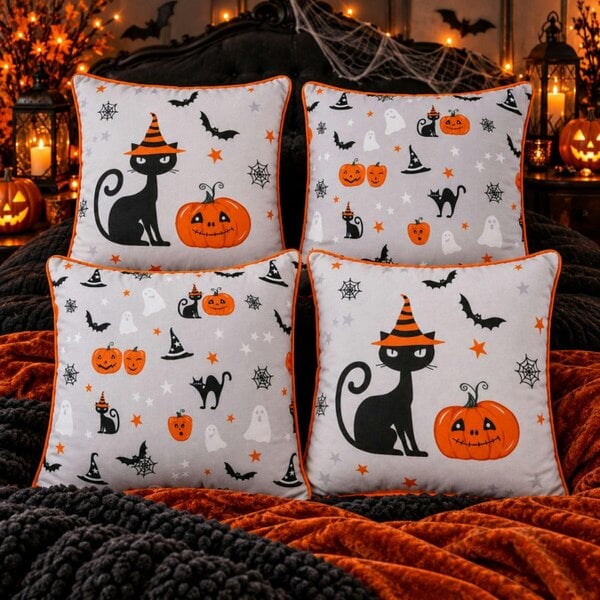 Smart Living Halloween Printed Filled Cushions 45x45cm - Set of 2 or Set of 4