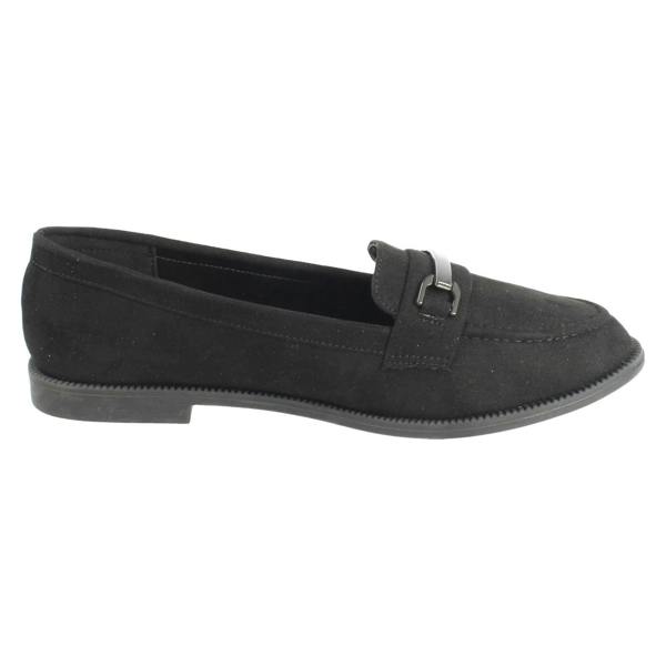 Down to Earth Ladies Down To Earth Black Loafers F80420