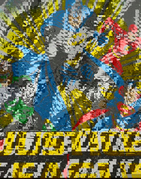 DC Comics Mens Grey Justice League Short Sleeved T-Shirt