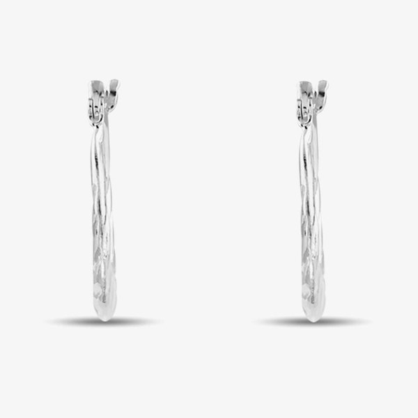T. H. Baker Sterling Silver Rope Effect Creole Earrings 8.53.9569