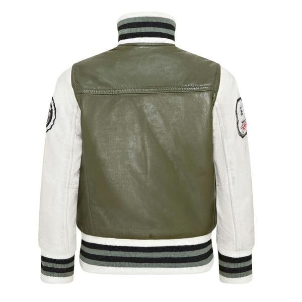 Infinity Leather Kids Letterman Leather Varsity College Bomber Jacket 3-13 yrs