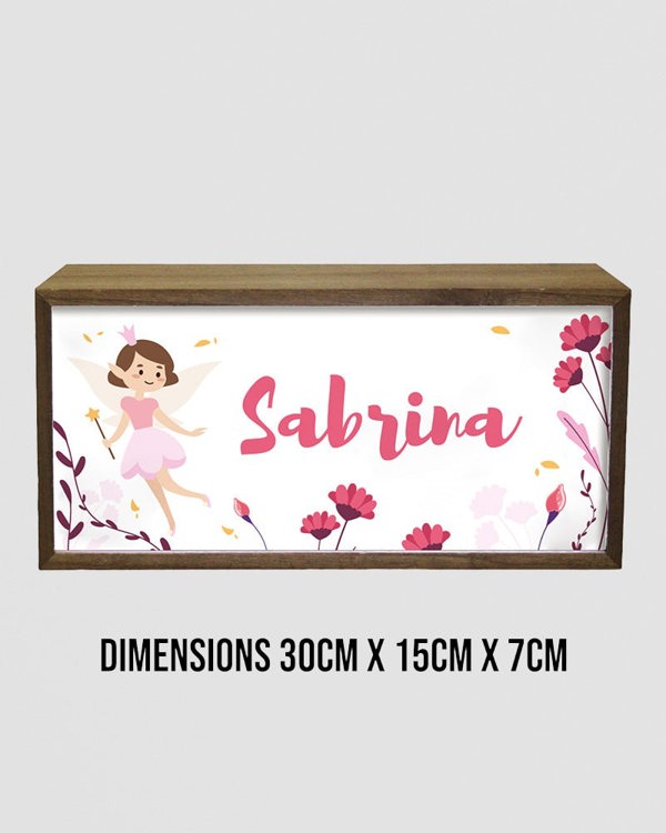 Personalised Fairy Light Box for Girls – Soft Pastel LED Room Sign