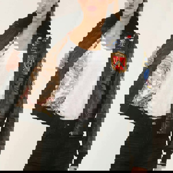 Leather Company Women's Real Leather Air Force A2 Flight Bomber Jacket