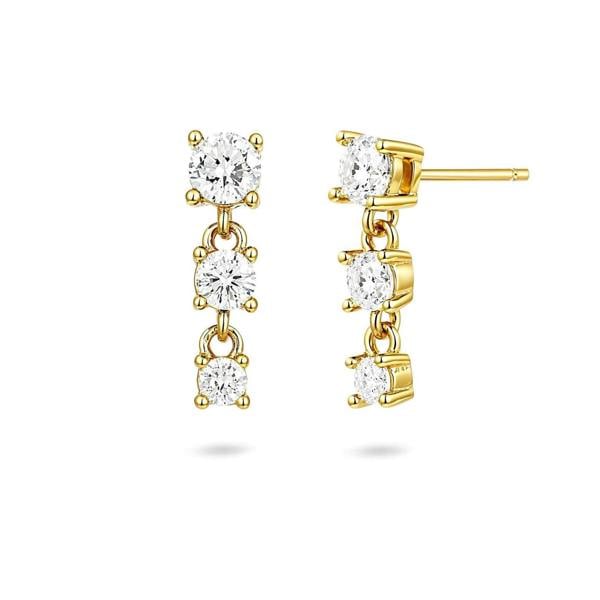 Gold Trip Short Crystal Gemstone Drop Earrings