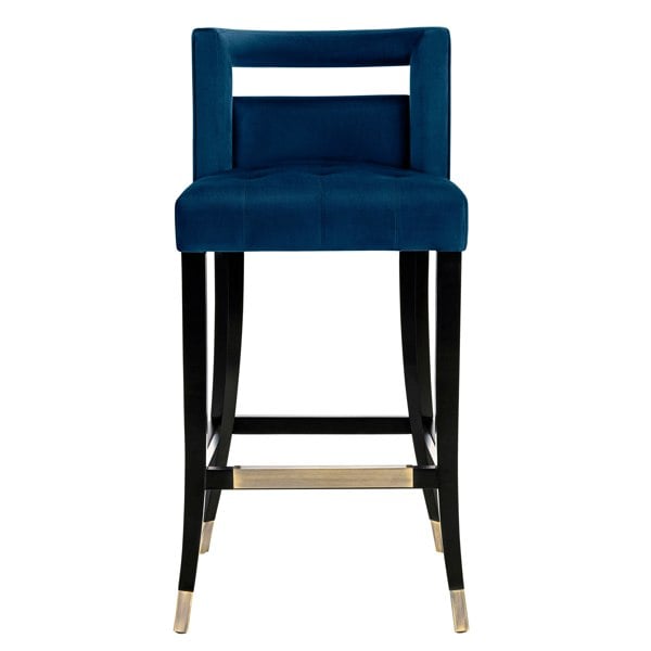 Furniture Edit Hart Navy Velvet Bar Stool