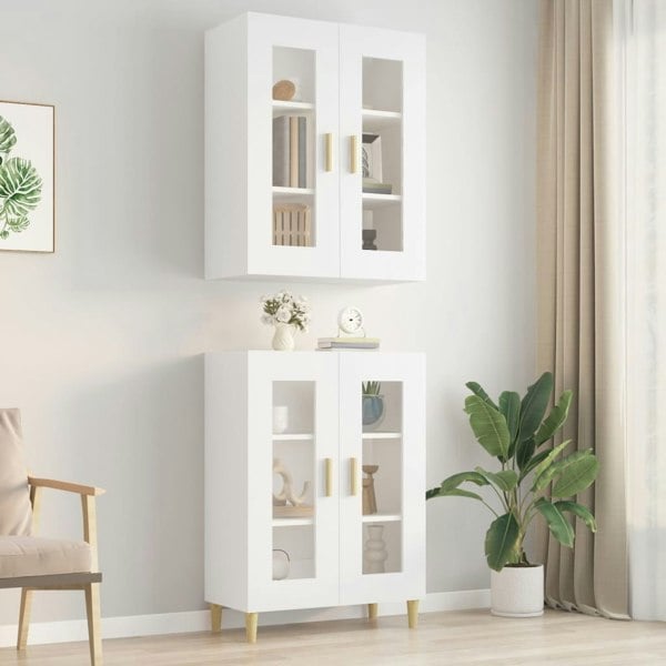 Berkfield Hanging Wall Cabinet White 69.5x34x90 cm
