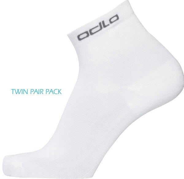 ODLO Mini-Crew Active Sports Socks Twin Pair Pack {O-763830} - White - Small