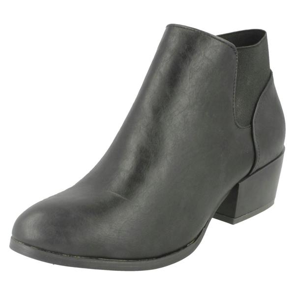 Spot On Ladies Spot On Heeled Ankle Boot