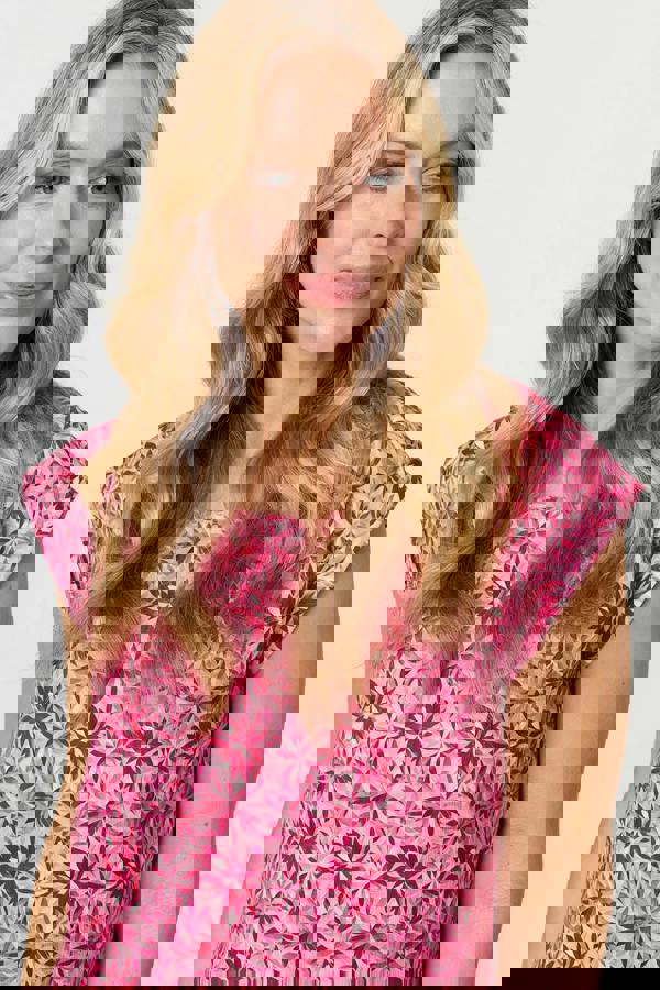 Pink | Floral Cap Sleeve Slim Top