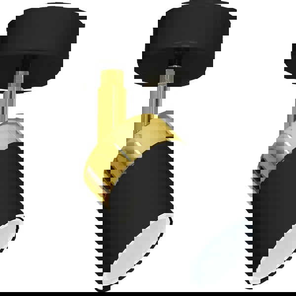 Milagro Joker Hand Made Ceiling Lamp In Matt Black With Luxurious Gold Detail Featuring Minmalistic Slender Cylinder Shades