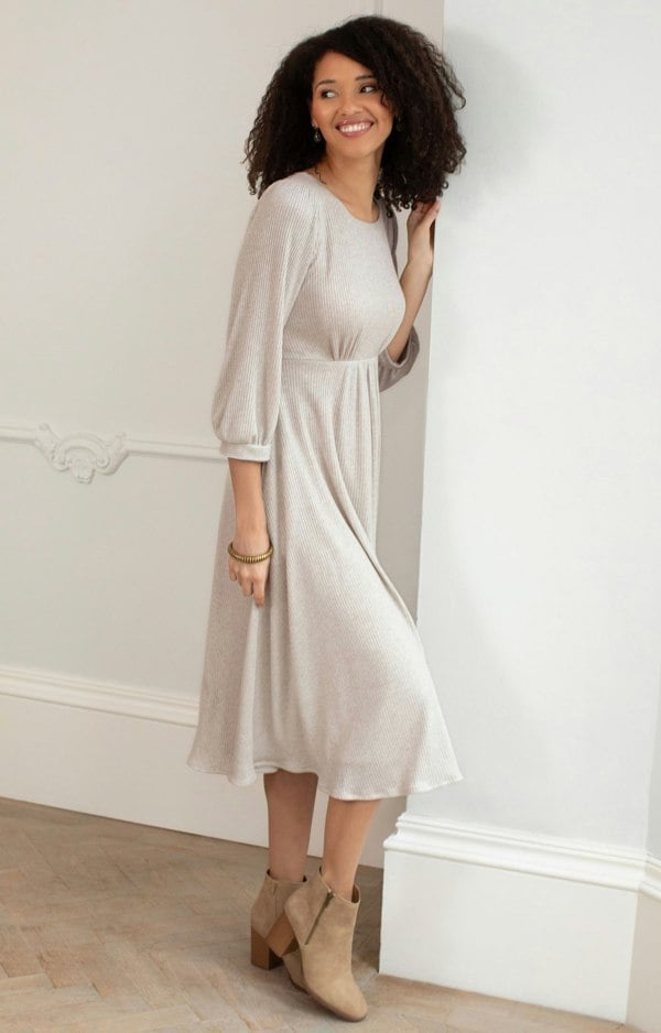 Alie Street London Kimberly Midi Dress (Sparkle Latte)