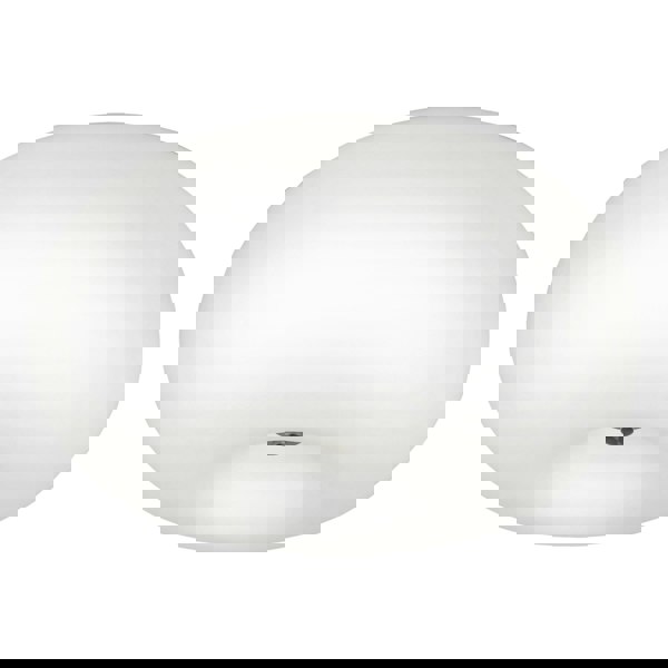 Wall Flush Ceiling Light Satin Nickel Shade White Glass Opal Matt Bulb E27 2x60W Loops