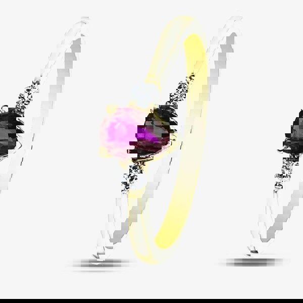 T. H. Baker 9ct Yellow Gold Ruby 0.08ct Diamond Ring 31036/58-9