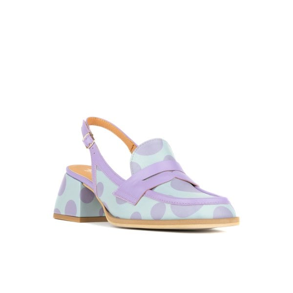 Embassy London Diana - Pastel Polka Dot - Women's 2.4 inch block heel sling backs in pastel design
