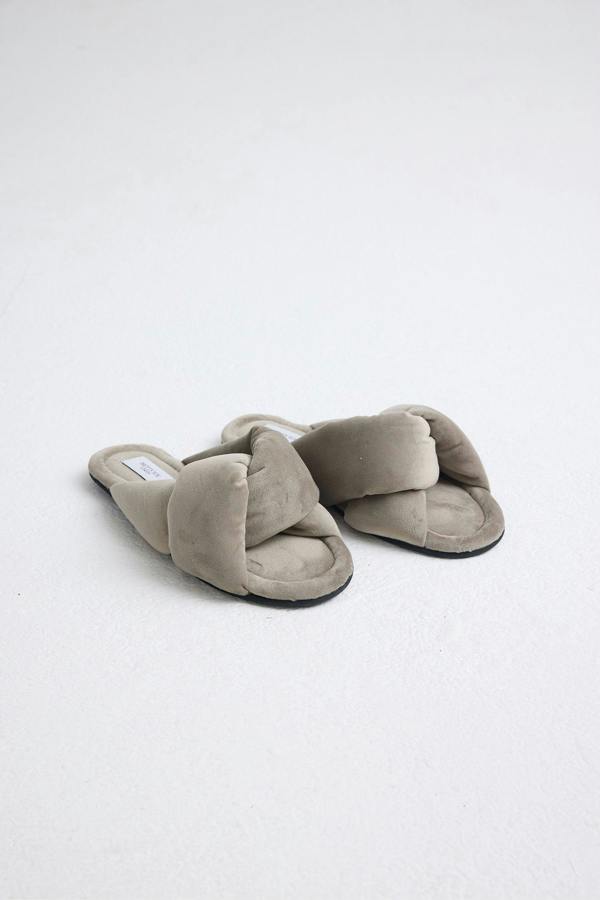 Pretty You London Velvet Knot Mule In Wild Dove