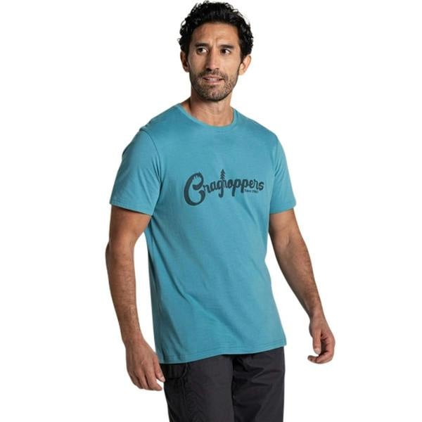 Craghoppers Mens Lucent II Logo Short-Sleeved T-Shirt - Tranquil Blue - 