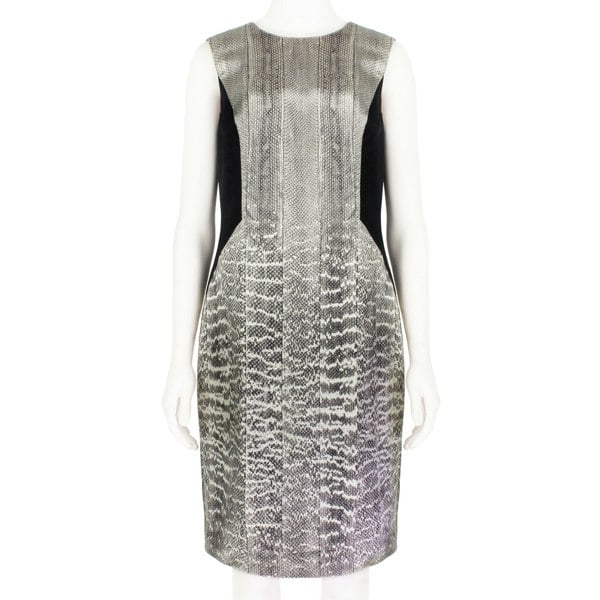 Jason Wu snake python print silk dress black grey hourglass