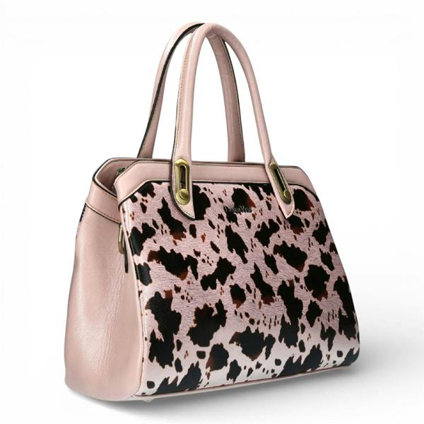 Laura Vita Aramis-08 Womens Rose Pink Floral Print Adjustable Straps Shoulder Tote Handbag