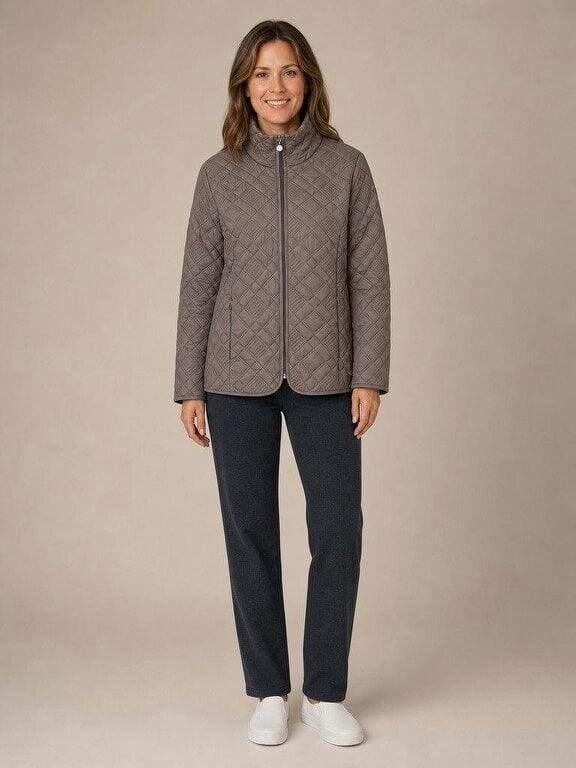 PennyPlain Diamond Quilt Jacket - Mink