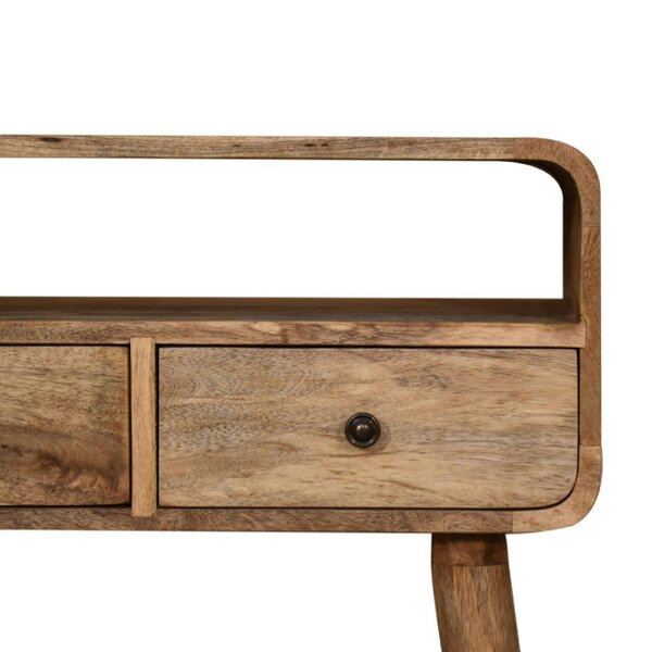 Wyld Haus Peschiera Mini Curved Oak Mango Wood Console Table