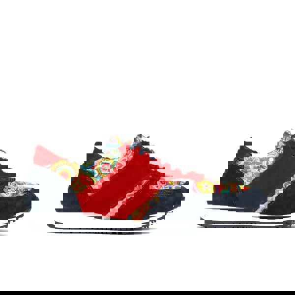 Embassy London San Francisco - Navy & Red Signature - Men's lace-up leather & suede trainer