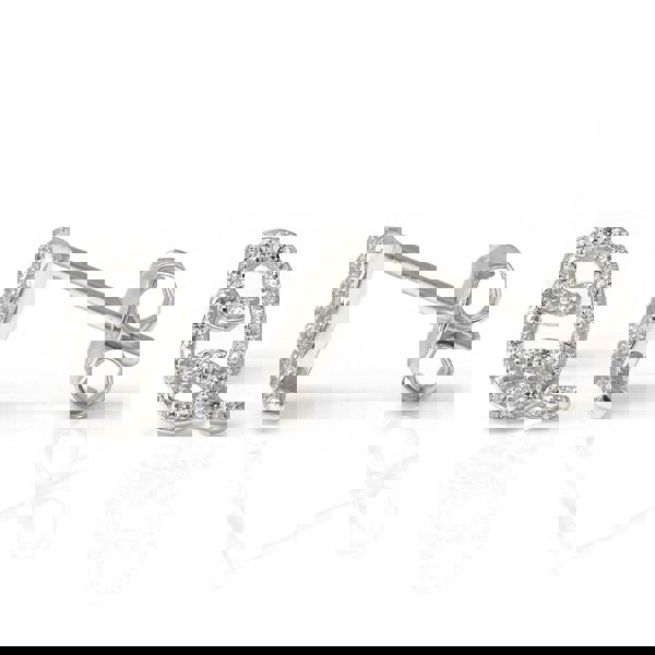 Say It With Luxe CZ Initial Earrings - Sterling Silver