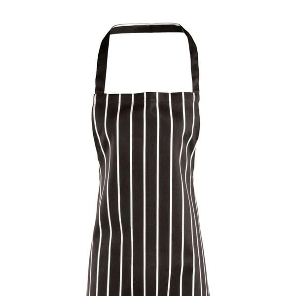 Premier Ladies/Womens Stripe Apron / Workwear (Butchers Style) (Pack of 2) - Black/White - 