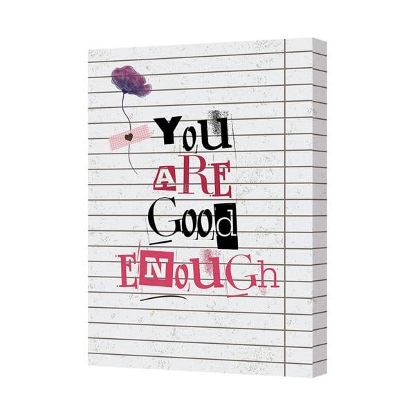 Benjamin Tate Design You Are Good Enough Canvas Wall Art Print With Deep Wood Frame