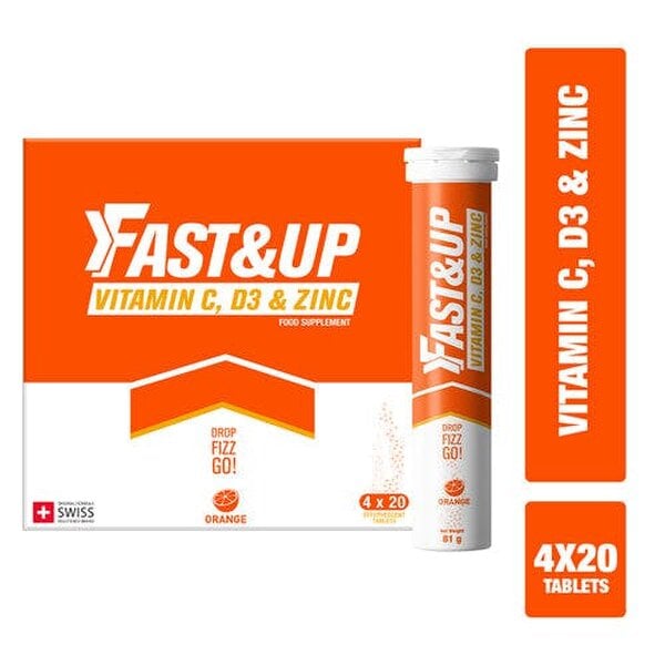 Vitamin C + D3 + Zinc Supplement - 3-in-1 Immune Support | Orange, Pack of 4