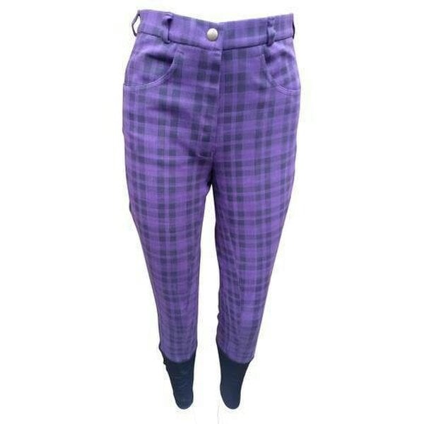 eQuitack Women's Stretchy Pull-On Cotton Horse Riding Jodhpurs Purple